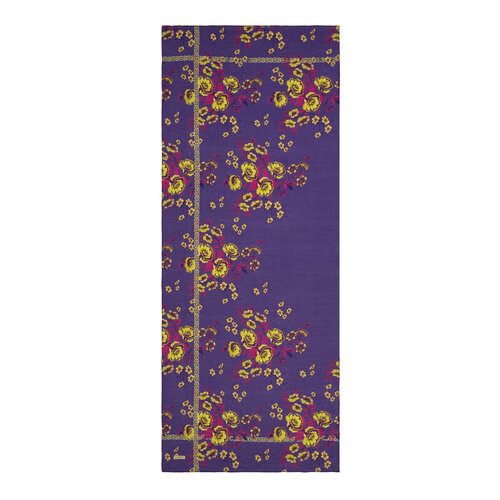 Purple Blue Spring Frame Print Tencel Scarf