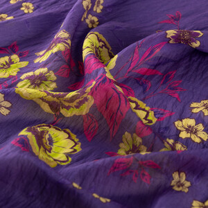 Purple Blue Spring Frame Print Tencel Scarf - Thumbnail