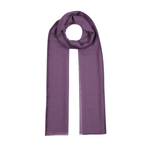 Purple Bordered Modal Silk Scarf - Thumbnail