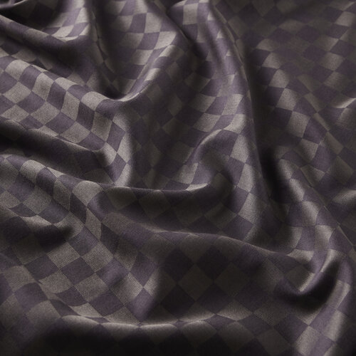 Purple Checkered Cotton Silk Scarf