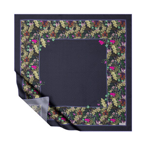 ipekevi - Purple Chintz Patterned Twill Silk Scarf