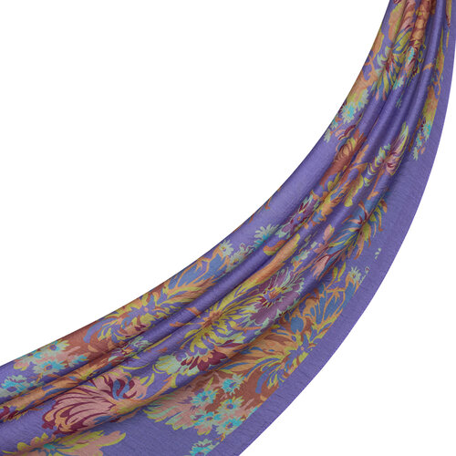 Purple Chrysanthemum Print Tencel Scarf