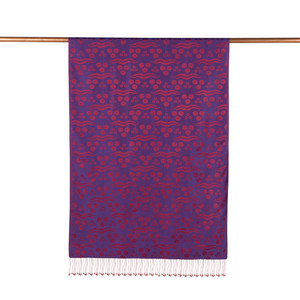 ipekevi - Purple Cintemani Jacquard Silk Scarf (1)