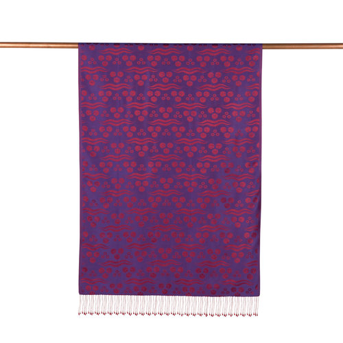 Purple Cintemani Jacquard Silk Scarf