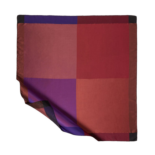 Purple Copper Block Frame Silk Scarf
