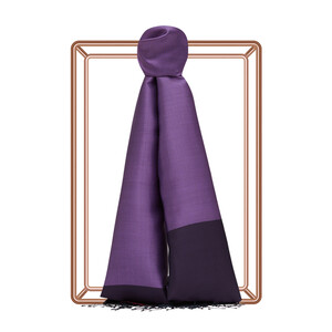 Purple Crepe Myrtle Dry Rose Reversible Silk Scarf - Thumbnail