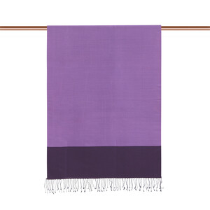 Purple Crepe Myrtle Dry Rose Reversible Silk Scarf - Thumbnail