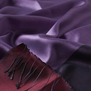 Purple Crepe Myrtle Dry Rose Reversible Silk Scarf - Thumbnail