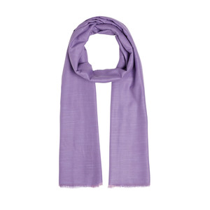 Purple Crepe Myrtle Plain Cotton Silk Scarf - Thumbnail