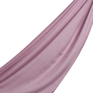 Purple Crepe Myrtle Tartan Plaid Cotton Silk Scarf - Thumbnail