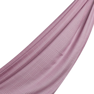 Purple Crepe Myrtle Tartan Plaid Cotton Silk Scarf - Thumbnail