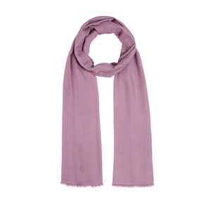 Purple Crepe Myrtle Tartan Plaid Cotton Silk Scarf - Thumbnail