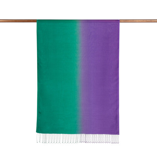 Purple Emerald Green Gradient Silk Scarf