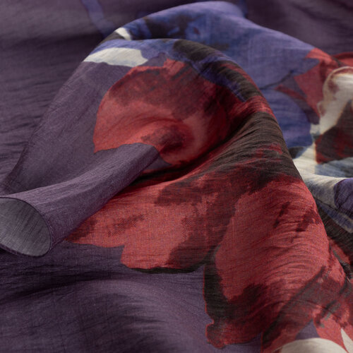 Purple Florescence Print Tencel Scarf