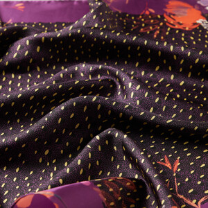 ipekevi - Purple Fur Flower Twill Silk Scarf (1)