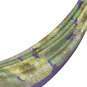 ipekevi - Purple Green Hydrangea Print Tencel Scarf