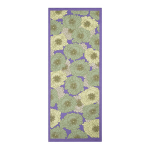 Purple Green Hydrangea Print Tencel Scarf - Thumbnail
