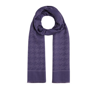 ipekevi - Purple Houndstooth Cotton Silk Scarf (1)