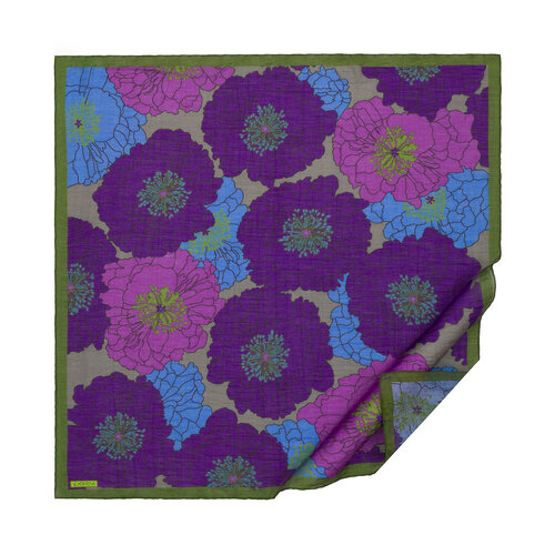 Purple Hydrangea Print Tencel Scarf