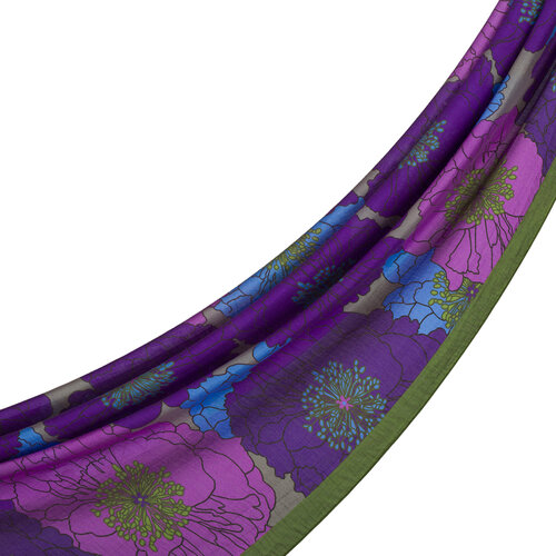 Purple Hydrangea Print Tencel Scarf