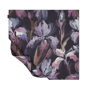 Purple Iris Flower Twill Silk Scarf - Thumbnail