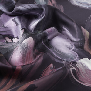 ipekevi - Purple Iris Flower Twill Silk Scarf (1)