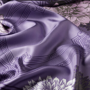 Purple Kuzguncuk Twill Silk Scarf - Thumbnail