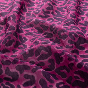 Purple Leopar Print Tencel Scarf - Thumbnail