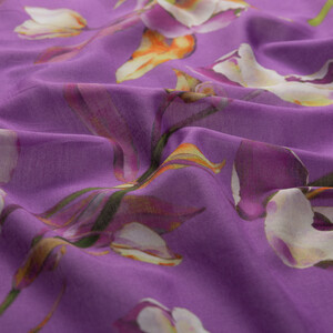 Purple Magnolia Cotton Scarf - Thumbnail