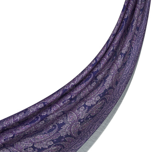 Purple Mezopotamya Model 03 Print Tencel Scarf