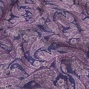 Purple Mezopotamya Model 03 Print Tencel Scarf - Thumbnail