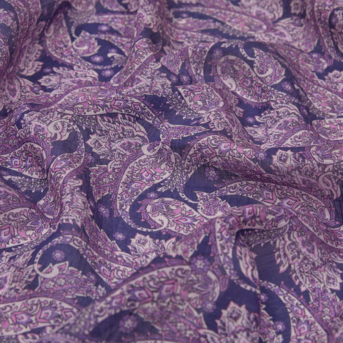 Purple Mezopotamya Model 03 Print Tencel Scarf