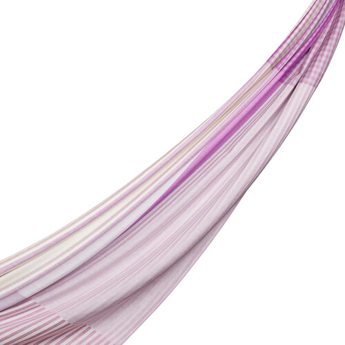 Purple Mixed Striped Cotton Silk Shawl