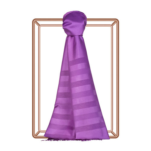 Purple Mono Striped Gradient Silk Scarf