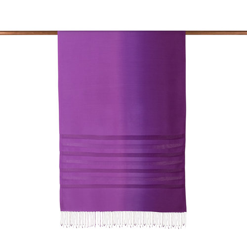 Purple Mono Striped Gradient Silk Scarf