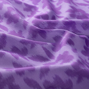 Purple Orange Flower Cotton Scarf - Thumbnail