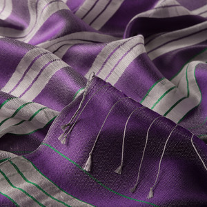 Purple Organza Silk Scarf - Thumbnail