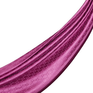 Purple Patterned Silk Scarf - Thumbnail