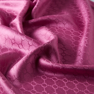 Purple Patterned Silk Scarf - Thumbnail