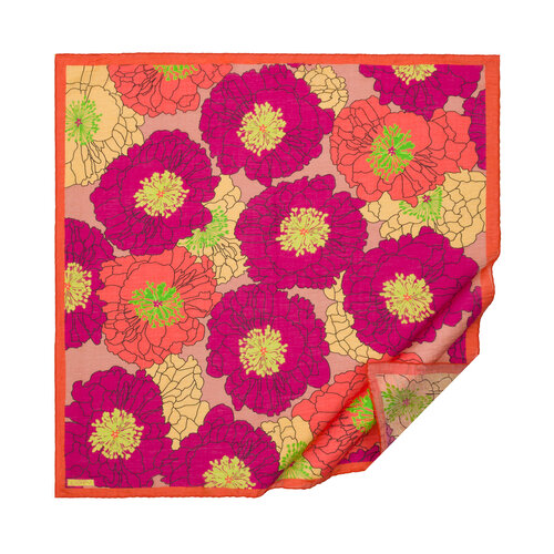 Purple Peach Hydrangea Print Tencel Scarf
