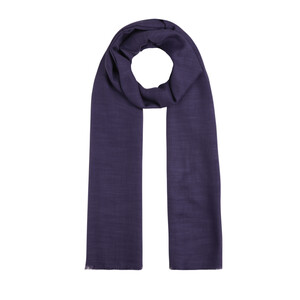 Purple Plain Cotton Silk Scarf - Thumbnail