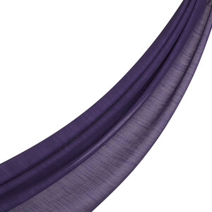 Purple Plain Cotton Silk Scarf - Thumbnail