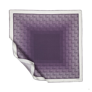 Purple Qufi Pattern Silk Twill Scarf - Thumbnail