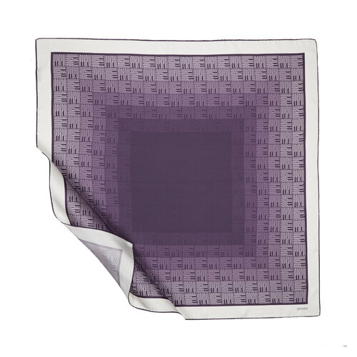 Purple Qufi Pattern Silk Twill Scarf