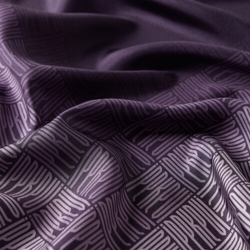 Purple Qufi Pattern Silk Twill Scarf