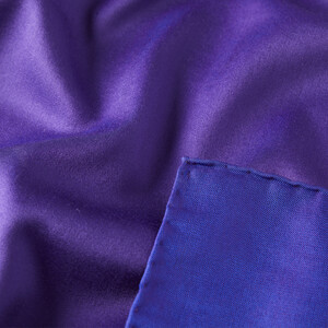 Purple Reversible Silk Pocket Square - Thumbnail