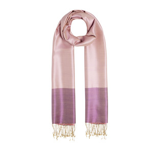 Purple Reversible Silk Scarf - Thumbnail