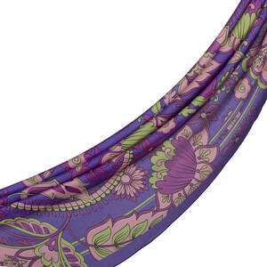 Purple Royal Ivy Pattern Tencel Scarf - Thumbnail