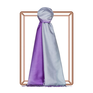 Purple Silver Gradient Silk Scarf - Thumbnail