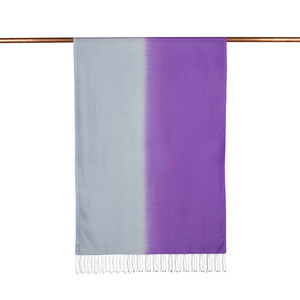 Purple Silver Gradient Silk Scarf - Thumbnail